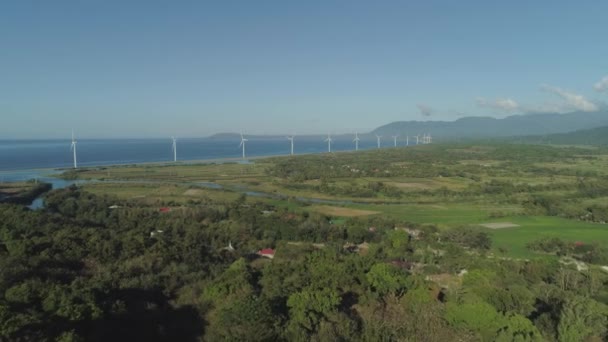 Solar Farm with Windmills. Philippines, Luzon — Stock Video