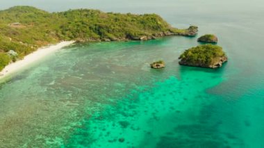 Beah ile birlikte Boracay, Filipinler 'de deniz manzarası.