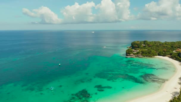 Wyspa Boracay z białą piaszczystą plażą, Filipiny — Wideo stockowe