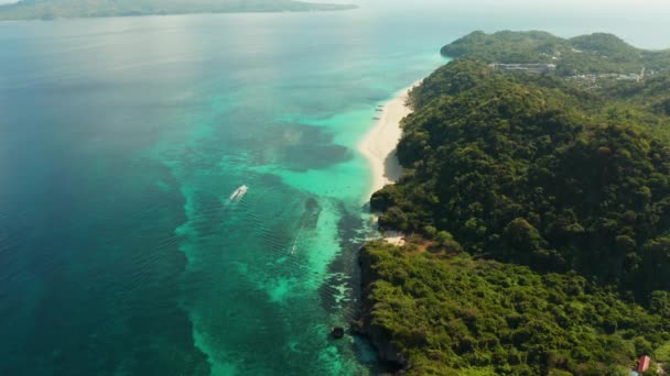 Boracay eiland met wit zandstrand, Filippijnen — Stockvideo