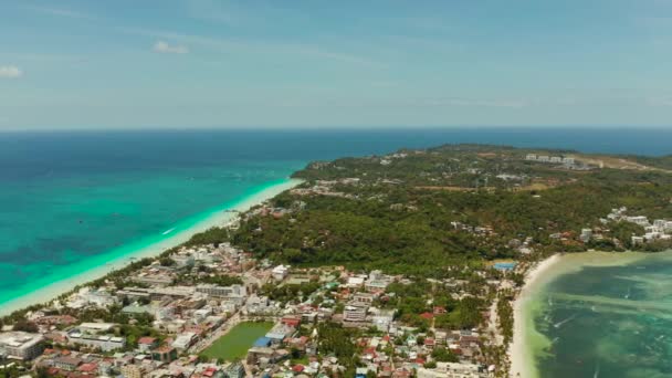 Île tropicale avec plage de sable, Boracay, Philippines — Video