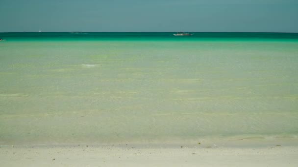 Plage de sable tropical et mer bleue, Philippines.