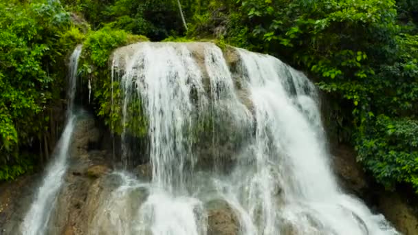 Güzel tropik şelale Filipinleri, Cebu — Stok video