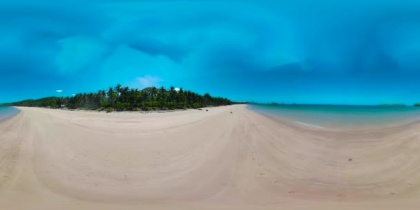 Tropikalna plaża z białym piaskiem, widok z góry. — Wideo stockowe