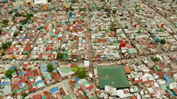 Slums und Armenviertel der Stadt Manila. — Stockvideo