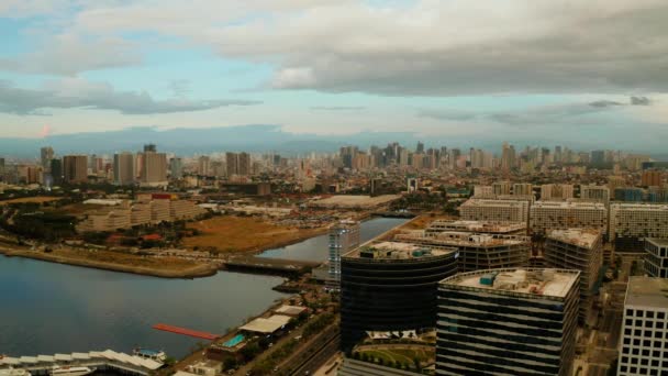 Město Manila, hlavní město Filipín. — Stock video