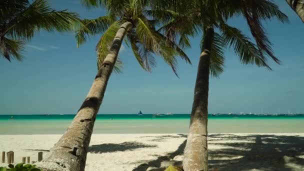 Praia de areia tropical e mar azul, Filipinas. — Vídeo de Stock