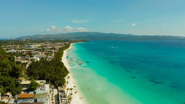 Isla Boracay con playa de arena blanca, Filipinas — Foto de Stock