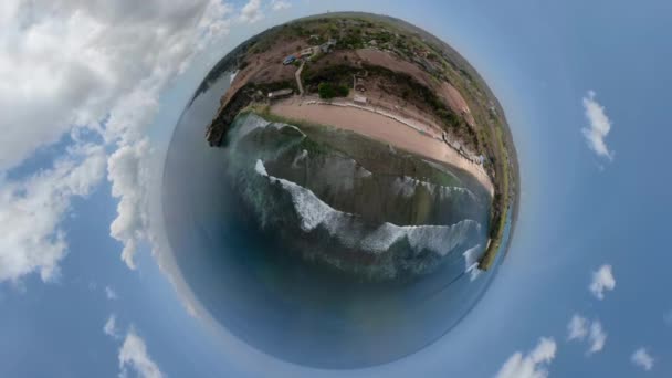 Seascape med stranden vr360 — Stockvideo