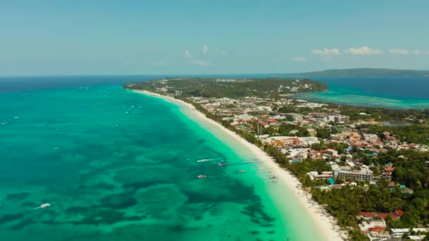 Boracay ostrov s bílou písečnou pláží, Filipíny — Stock video