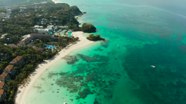 Ilha de Boracay com praia de areia branca, Filipinas — Vídeo de Stock