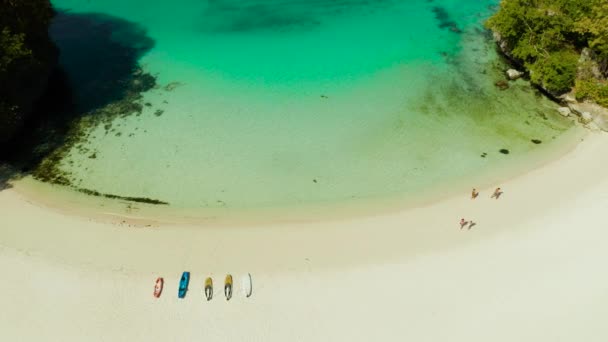Boracay ön med vit sandstrand, Filippinerna — Stockvideo