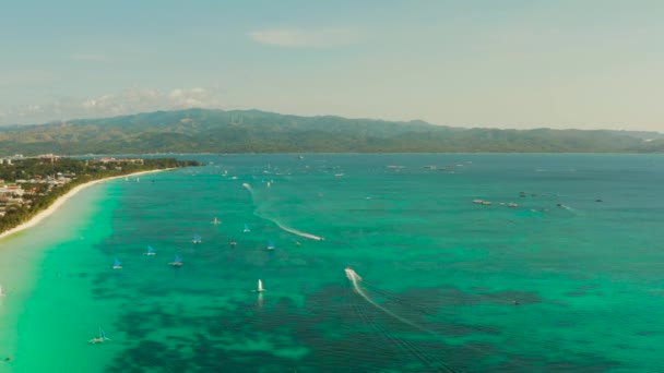 Νήσος Boracay με λευκή αμμώδη παραλία, Φιλιππίνες — Αρχείο Βίντεο