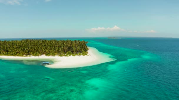 Isola tropicale con spiaggia sabbiosa. Balabac, Palawan, Filippine. — Video Stock