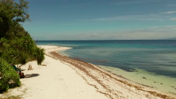 모래사장 이 있는 열 대의 섬. Mantigue Island, Philippines — 비디오