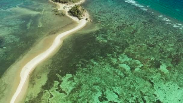 Kumlu plajlı tropik ada, Filipinler, Palawan — Stok video