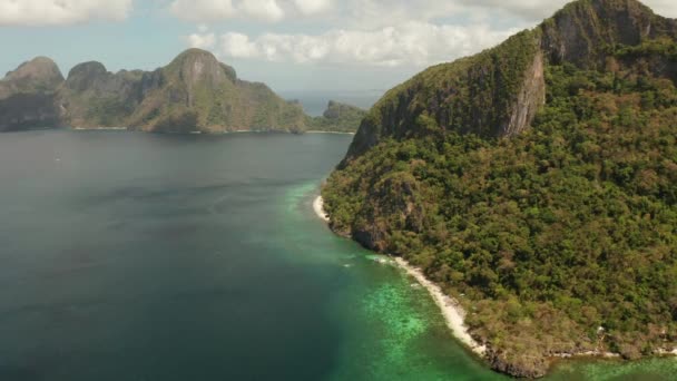 热带海水泻湖和海滩，菲律宾，El Nido. — 图库视频影像