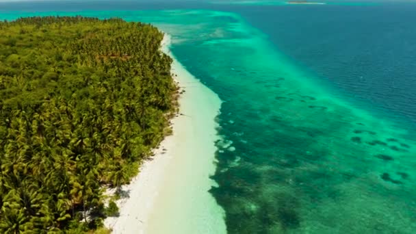 Isla tropical con playa de arena. Balabac, Palawan, Filipinas. — Vídeo de stock