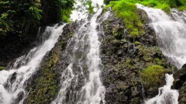 Güzel tropik şelale. Filipinler, Mindanao.