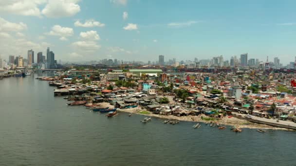 Staden Manila, Filippinernas huvudstad. — Stockvideo