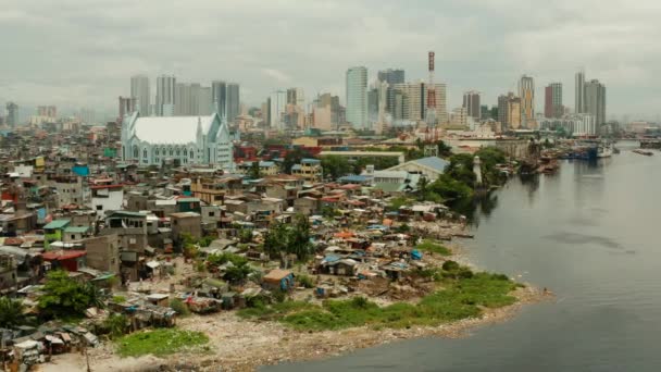 La ciudad de Manila, la capital de Filipinas. — Vídeo de stock