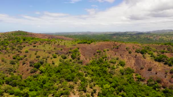 Wzgórza i góry z tropikalną roślinnością. Bohol, Filipiny. — Wideo stockowe