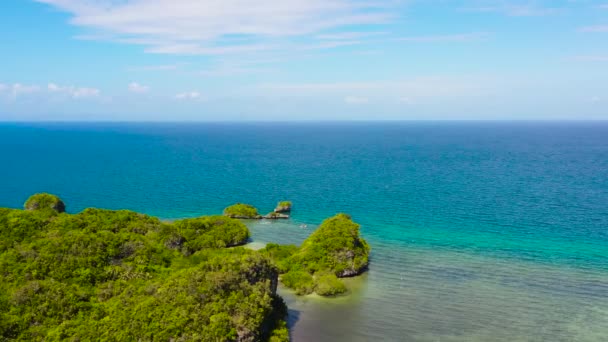 熱帯の風景、海とジャングルと山。フィリピンのボホール — ストック動画