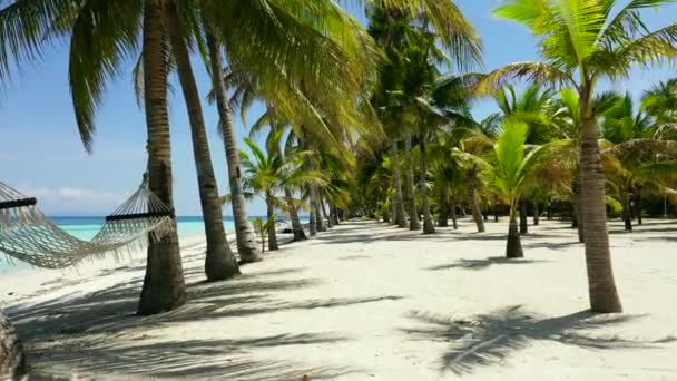 Playa de arena y mar tropical. Isla de Panglao, Filipinas. — Vídeos de Stock