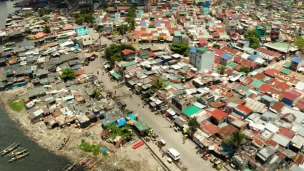 Slumområden och fattiga stadsdelar i Manila. — Stockvideo