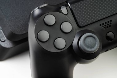 Video oyun konsolu gamepad joystick denetleyici fotoğraf çekim.