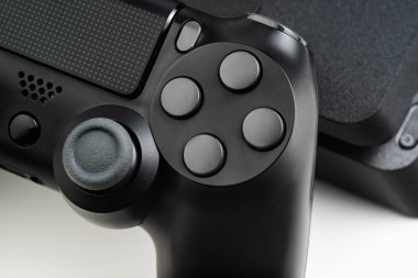 Video oyun konsolu gamepad joystick denetleyici fotoğraf çekim.