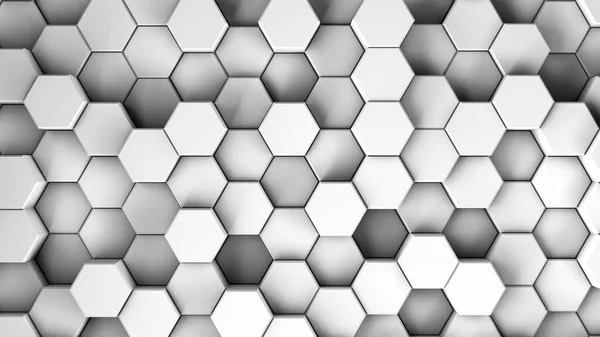 Abstrato cinza hexagonal sci-fi honeycomb fundo geométrico. Renderização 3d — Fotografia de Stock