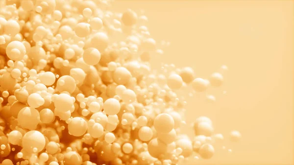 Absztrakt háttér 3D-s gömbök. Modern műanyag pasztell buborékok. Fogalom a tudomány fizika nano renderelés fényes golyók — Stock Fotó