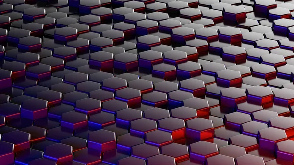 Abstract hexagonal sci-fi honeycomb fundo geométrico. Renderização 3d — Fotografia de Stock
