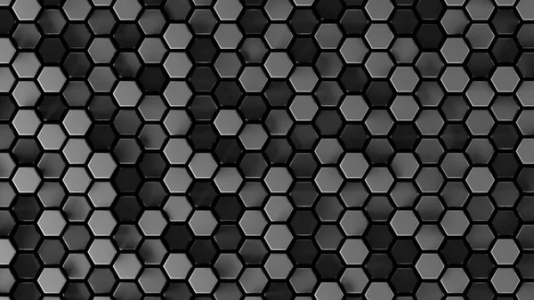 Soyut gri altıgen bilim kurgu bal peteği geometrik arka plan. 3d oluşturma — Stok fotoğraf