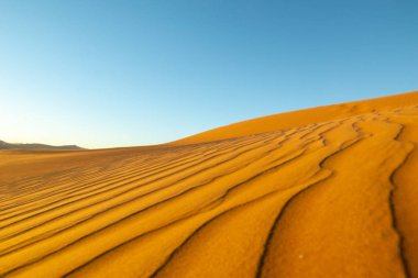 Uzun gizli Vlei, Sossusvlie Namibya dunes içinde tanımlanan gölge kenarları ile kurulan dalgaların Rüzgar