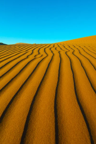 Vento Lungo Formato Increspature Con Bordi Definiti Ombra Nelle Dune — Foto stock gratuita