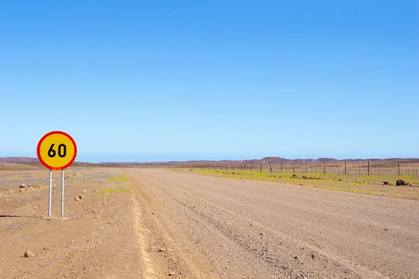 Milles Heure Panneau Limitation Vitesse Route Sur Route Poussiéreuse Non — Photo