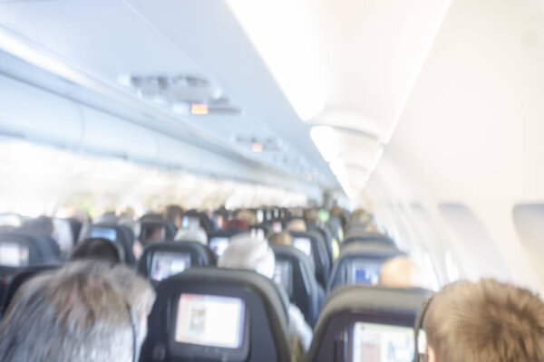 Intentionally defocused effect or impression travel image while in-flight