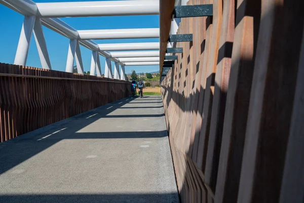 Tauranga Neuseeland August 2018 Weißer Stahl Mit Architektonischer Holzseite Takatimu — Stockfoto