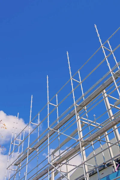 Ponteggio Costruzione Acciaio Eretto Aumento Verso Cielo — Foto Stock