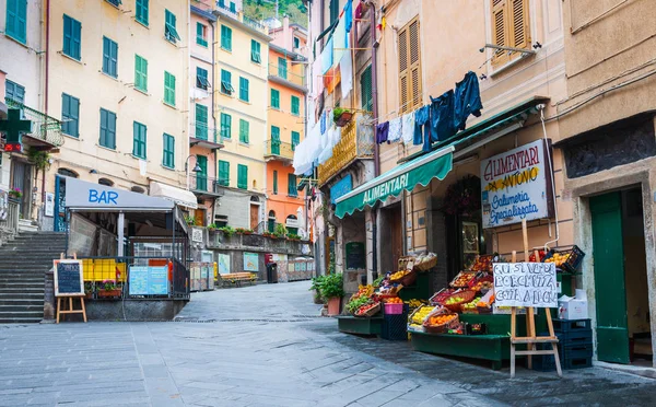 Riomaggiore Italie Avril 2011 Rue Village Entre Hauts Bâtiments Traditionnels — Photo