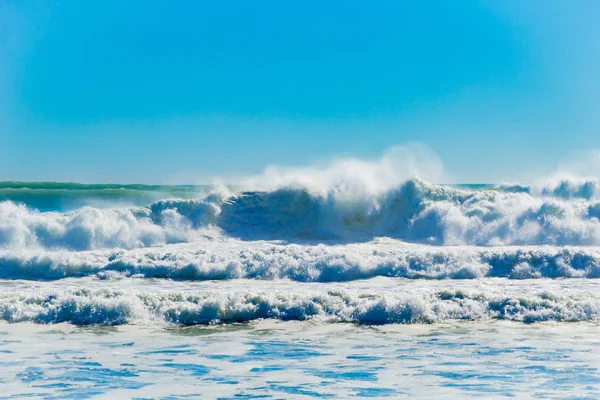 Mar Turbulento Monte Maunganui Main Beach Tauranga Nova Zelândia — Fotografia de Stock