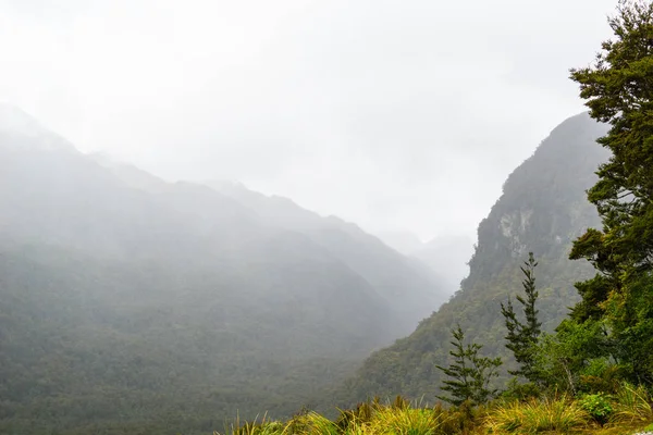 Misty Mountains Doubtful Sound — Stock Photo, Image