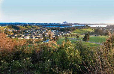 Tauranga ve Mount Maunganui görünümü