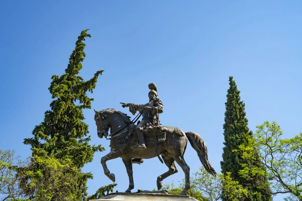 Sculpture of old man of Motia on horseback — Stock Photo, Image