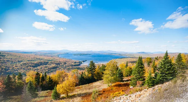 Large Paysage Depuis Les Pentes Autour Pittoresque Lac Mooselookmeguntic Dans — Photo