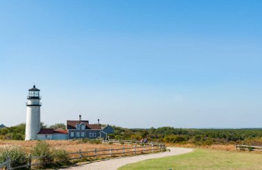 Tarihi Hightland Deniz Feneri, Kuzey Truro, Massachusetts kıyı şeridi ABD