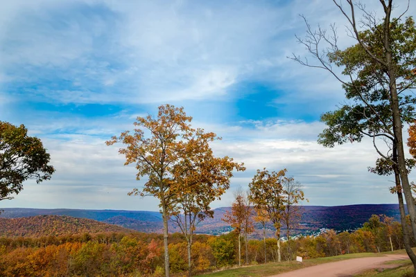 Pisgah Ridge Automne Couleurs Paysage Travers Large Terrain Vallonné Près — Photo