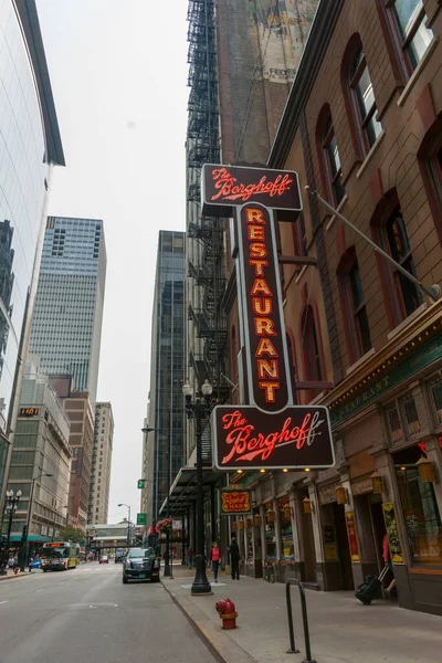 Chicago Usa Agosto 2015 Arquitetura Cena Rua Fora Famoso Restaurante — Fotografia de Stock